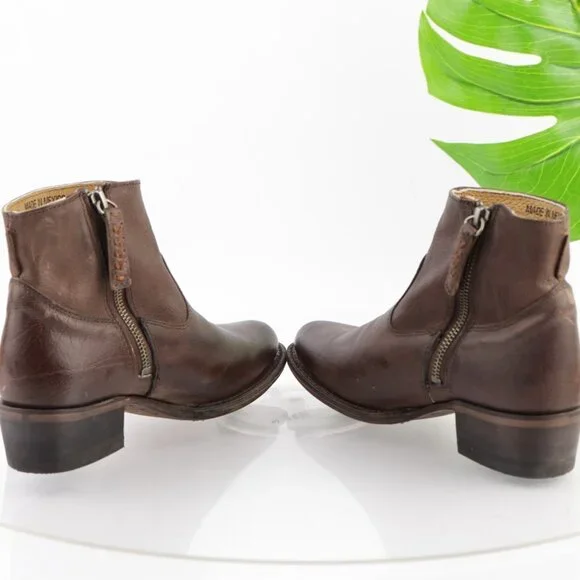 Frye Womens Diana Stitch Boots Size 6 Brown Leather Western Booties Block Heel - Picture 6 of 14